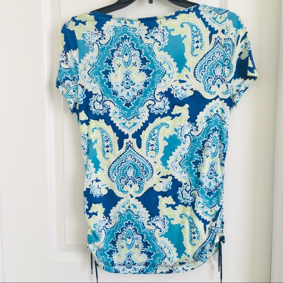 Chaps women’s cap sleeve blouse side strings small - Picture 2 of 7